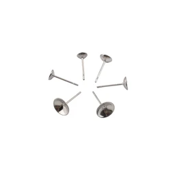 100Pcs/Lot 5-8mm Stainless Steel Blank Earring Studs Base Pins For Jewelry Making Supplies DIY Concave Cabochon Cameo Settings