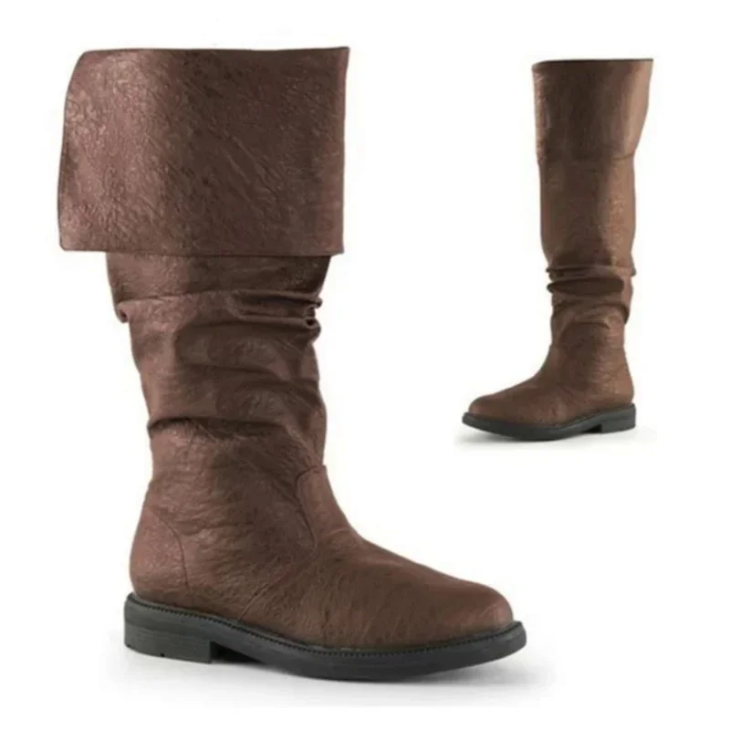 Cosbao-Bottes en cuir pour hommes, Viking médiéval, GN 7.5 ate, Jackboot nordique, Renaissance rétro, Steampunk, chaussures gothiques, costume de C