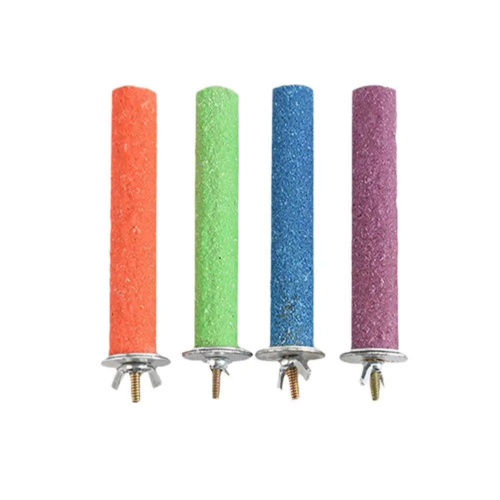 Soporte para percha para pájaros, estante para percha para loros, periquito, pico para masticar, rama de pájaro, barra de pie, palo de garra, molienda O2b6