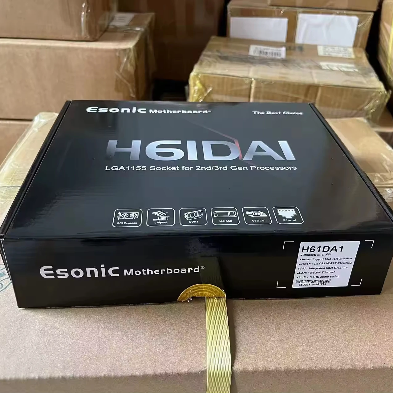 Esonic Desktop ATX Mainboard H61 Motherboard LGA1155 DDR4 Compatible with 2nd 3rd Gen I3 I5 I7 Processors