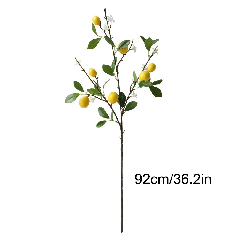 1PC Lemon Branches With Fruit Simulation Green Plants Fresh Home Decoration Photo Props Plastic Fruit Flower Arrangement