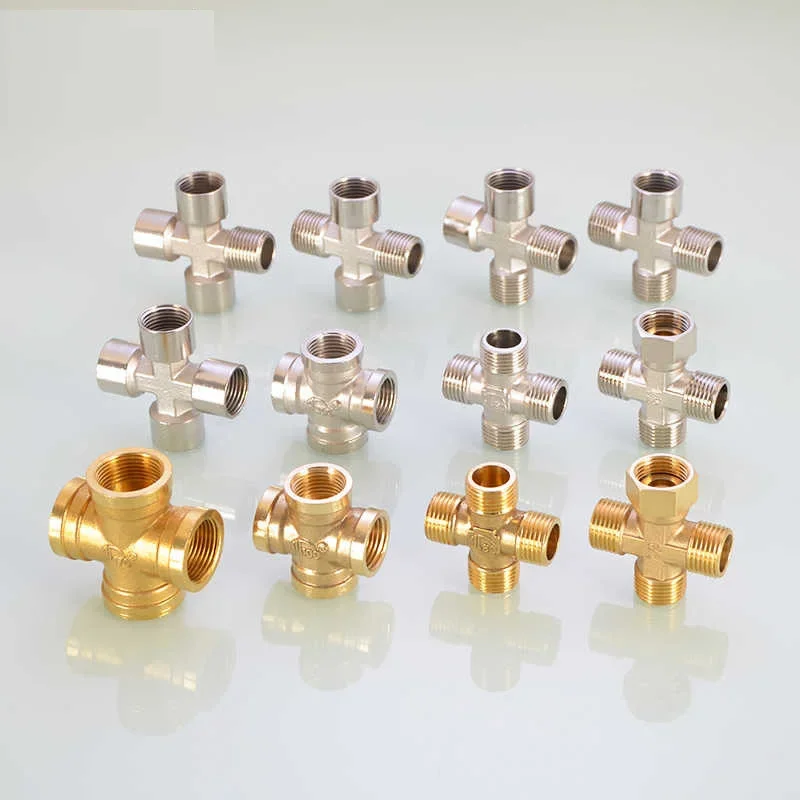

1/2in 3/4in Thread Four Way Joint One Point Three Way Cross Four Way Water Pipe Joint Fittings Copper Pipe Ancient