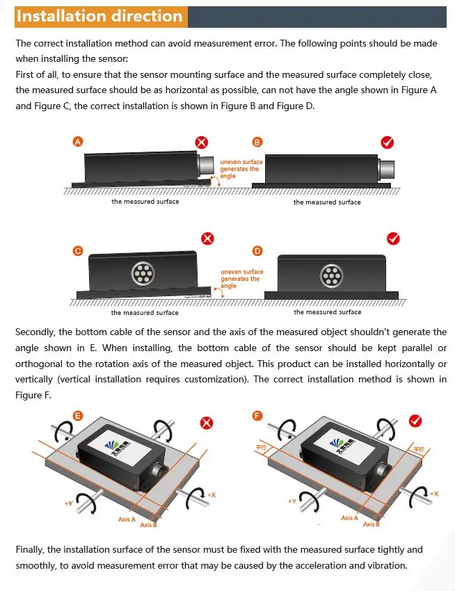 BWSENSING BWH525 Biaxial Inclinometer High Accuracy 0.003 Degree Digital and CANBUS Output Inclination Angle Sensor "