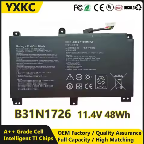B31N1726 Battery For ASUS TUF Gaming FX504 FX504G FX504GD FX504GE FX504GM FX505 FX505DT FX505DV FX505GE FX80 FX80G FX80GD FX80GE