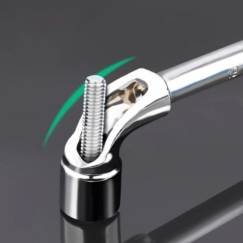 Elbow socket wrench-L-Shaped Elbow Socket Wrench, Manual Repair Tool for Nuts and Bolts, Mirror Perforated Hardware Wrench