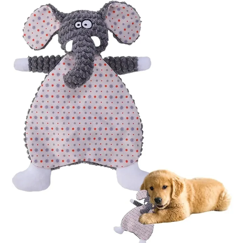 Für die Zahnreinigung, interaktives Hundespielzeug für kleine und mittelgroße Training, Hundezubehör, Plüsch-Hundespielzeug, keine Füllung, Elefant quietschend
