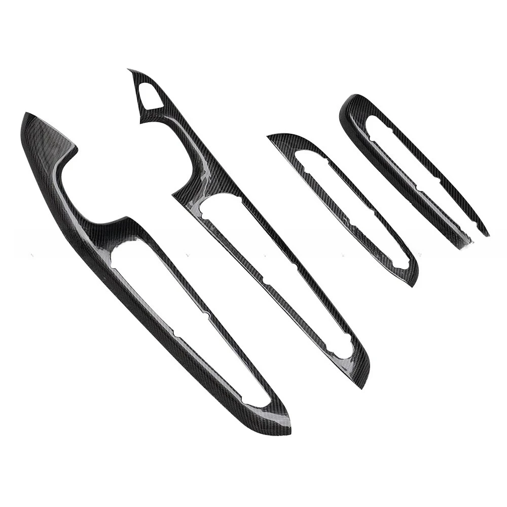 لملحقات السيارة الداخلية ألياف الكربون لسيارات BMW E46 M3 2DR 1998-2004 مقبض الباب الداخلي الزخارف تصفيف السيارات #2