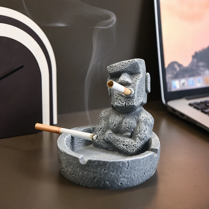Creative Humorous Stone Figures Resin Ashtrays Fashionable Home Decorations Christmas Valentine's Day Gifts for Boyfriend