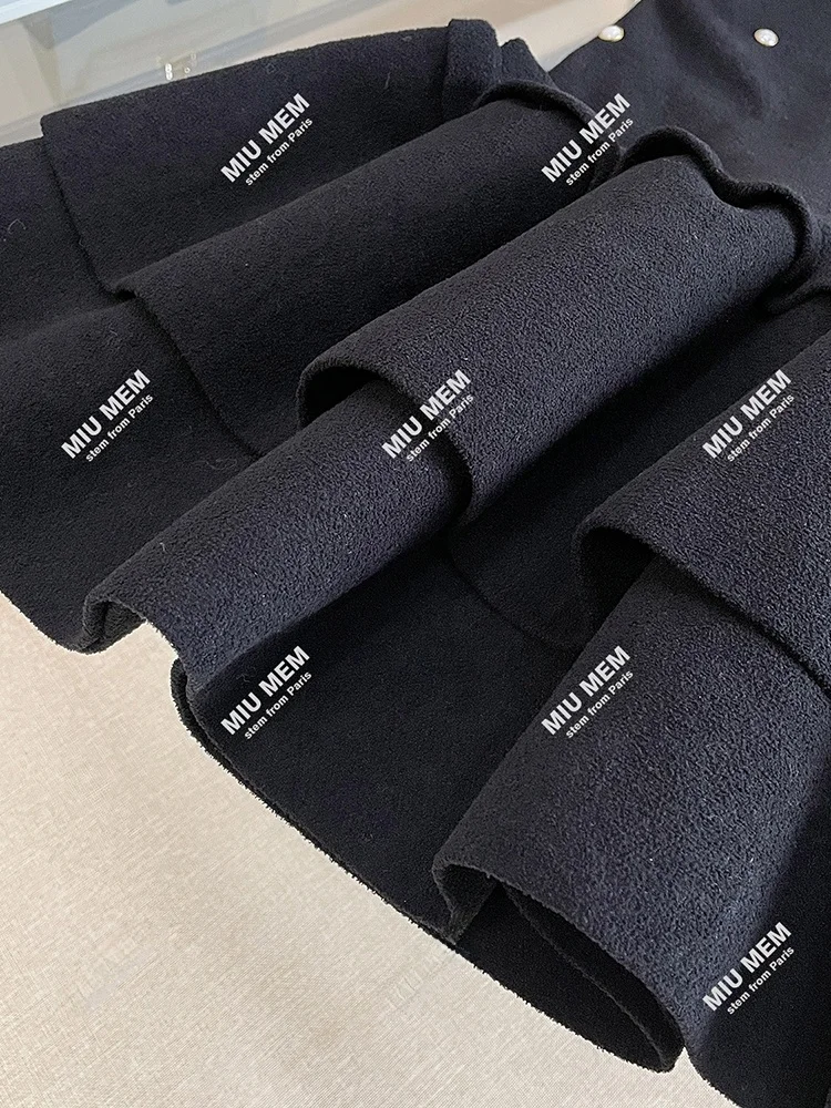 SIVOS High-End Winter Gestrickter Dr. Hepburn Sle bestickter Kuchenrock Hohe Taille A-Linie ort Dr. Polyesterfaser