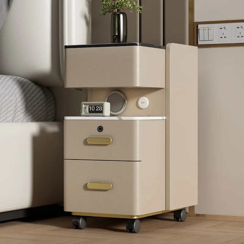 Small smart bedside table, multifunctional home storage cabinet, bedroom bedside cabinet, fully customized set