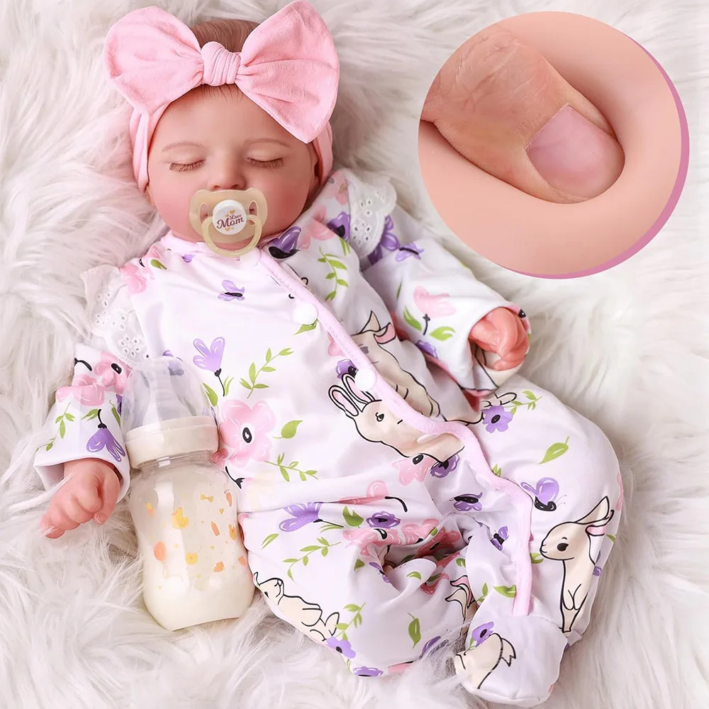 

Кукла реборн, как настоящая силиконовая виниловая кукла Bebe для девочек, реалистичные спящие новорожденные, реалистичные готовые куклы с аксессуарами, подарки