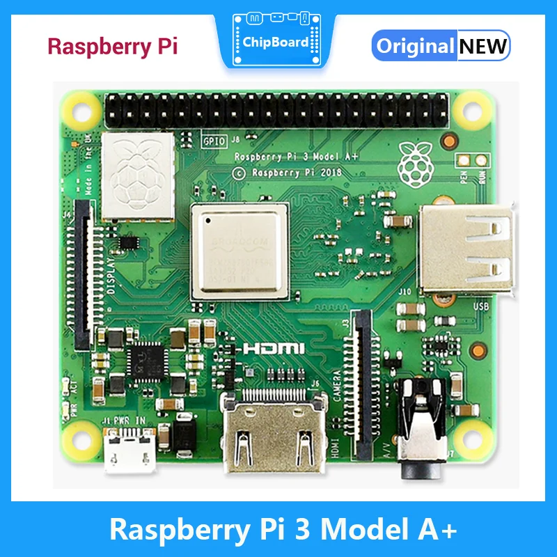 

Raspberry Pi 3 Model A+ (A Plus) 1.4GHz 64-bit quad-core ARM Cortex-A53 CPU 512MB LPDDR2 SDRAM Dual-band wireless Bluetooth 4.2