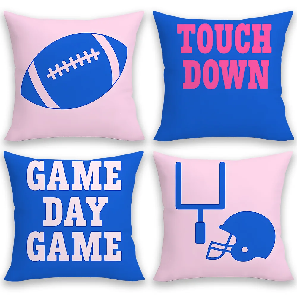 Contrasting color rugby theme digital printing pillow cover Short plush Suitable living rooms bedrooms sofas throw cushion cover
