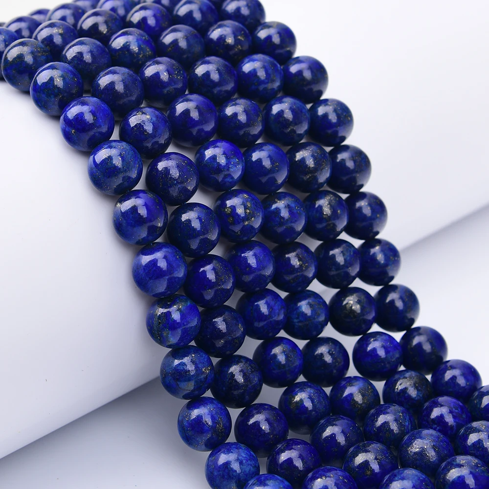 

APDGG Natural Big 14mm Blue Lapis lazuli Round Loose Beads 15.5'' Strand Jewelry Making DIY