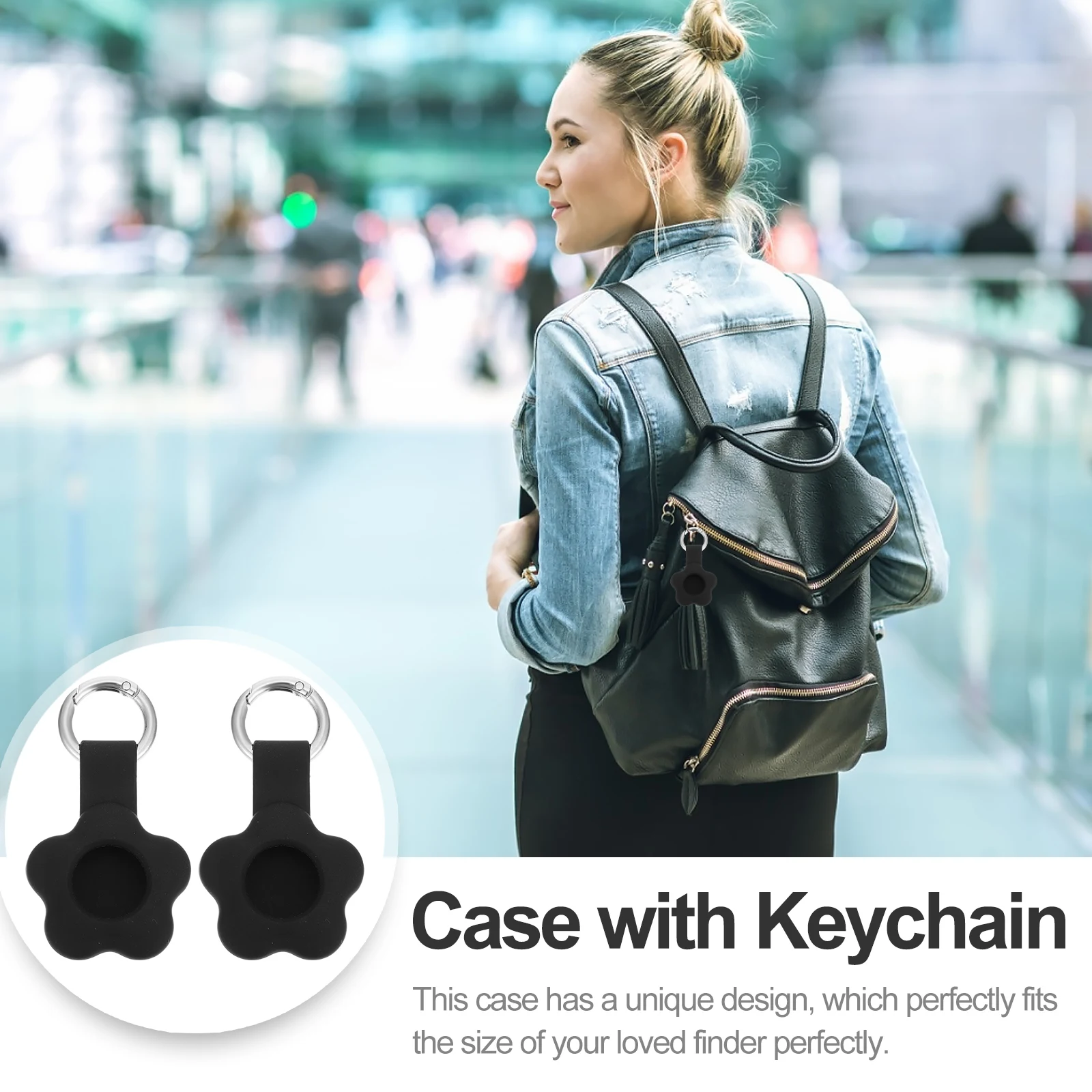 

2pcs Case Keyring Compatible Keychain Tracker Protective Cover Holder Fits Size Install Device Closed