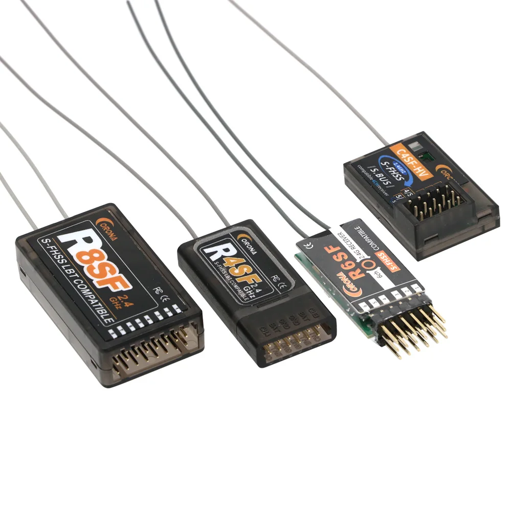 코로나 2.4GHz R4SF R6SF R8SF C4SF-HV S-FHSS/FHSS 호환 수신기 (후타바 S-FHSS T6 14SG RC 드론 비행기 자동차 보트 모델용)