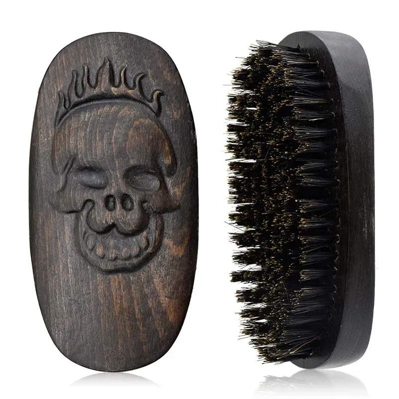 Professional Boar Bristle Beard Brush Wood Men Shaving Brush Mustache Facial Hair Cleaning Brush Man Face Massage Wooden Comb