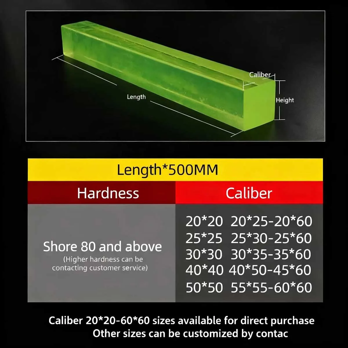 Polyurethane PU Square Strip, Youli Glue Cow Tendon Square Rod Custom Cutting