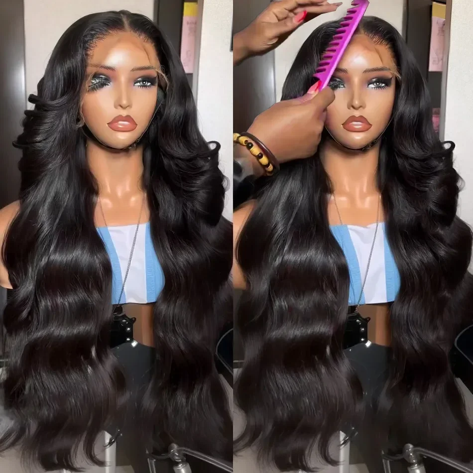 Body Wave 5x5 Lace Closure Glueless Frontal Human Hair Wig 30 40 Inch High Density Brazilian 13x6 HD Transparent Lace Front Wigs