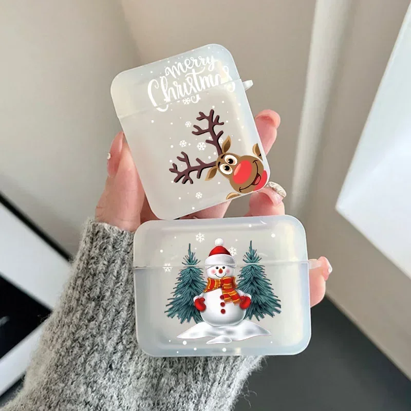 

Christmas Reindeer Santa Claus Earphone Case for Airpods 4th 3rd 2 Pro Cover for Airpod 2 3 1 Protective Accessorie Shell Fundas