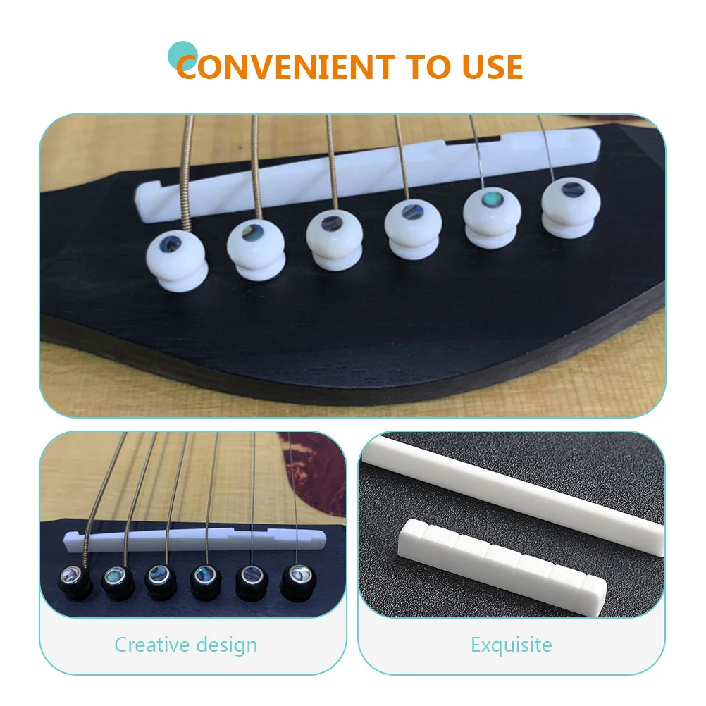 

4Pcs Guitar String Nuts Ox Bone High Nut Replacement Lightweight Wear Resistant Guitar Accessories