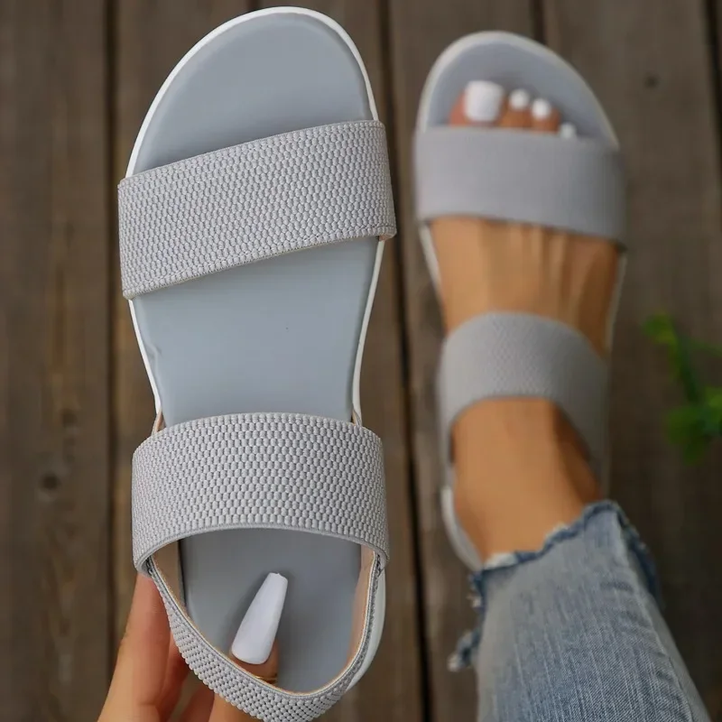 Female Shoes on Sale 2024 Elastic Band Women\'s Sandals Summer Casual Sandals Women Open Toe Platform Wedges Light Shoes Women