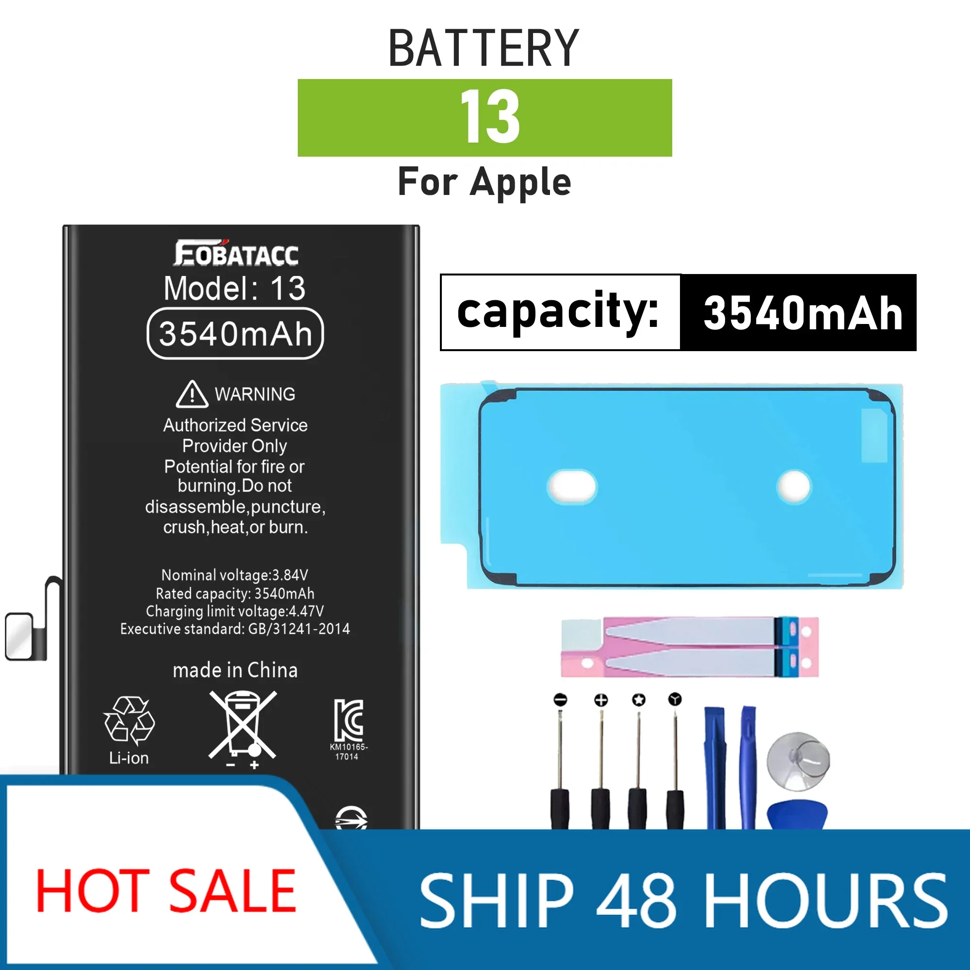 2025 Years EOTABACC New 100% High Quality  Battery For Apple 13 3540mah phone Bateria+ Free Tools