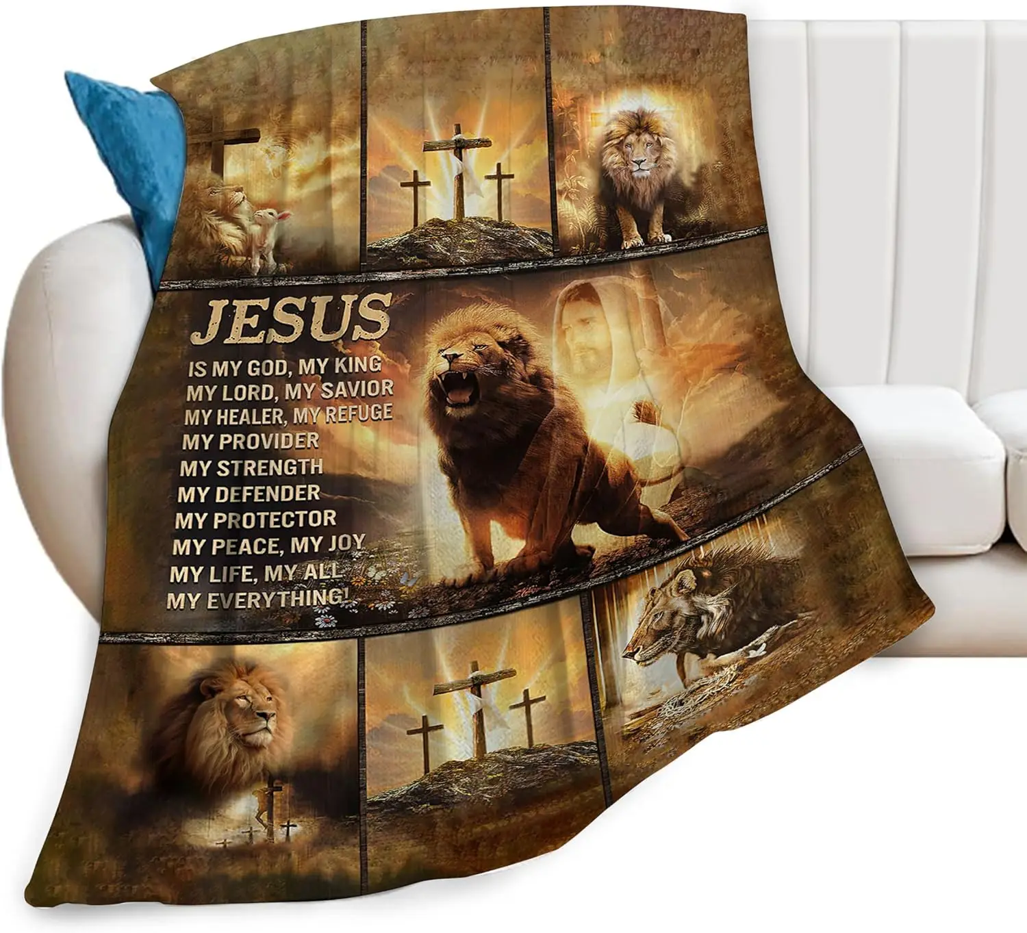 

Lion Throw Blanket - Soft, Cozy, Warm Fuzzy Fleece - Men & Women - Couch, Sofa, Bed - 50""X40""