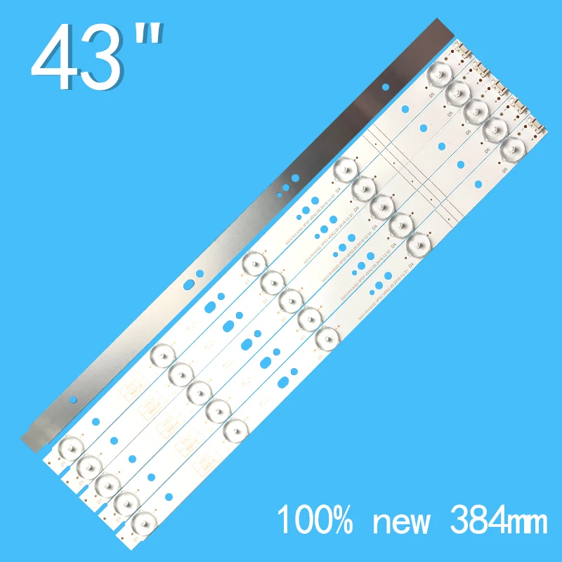 Tira de retroiluminación para TV LCD de 43 pulgadas, 6 piezas, 384MM, 3V, para Skyworth, 5800-W43002-3P00, 43E3000, 43E3500, 43E6000, E465853