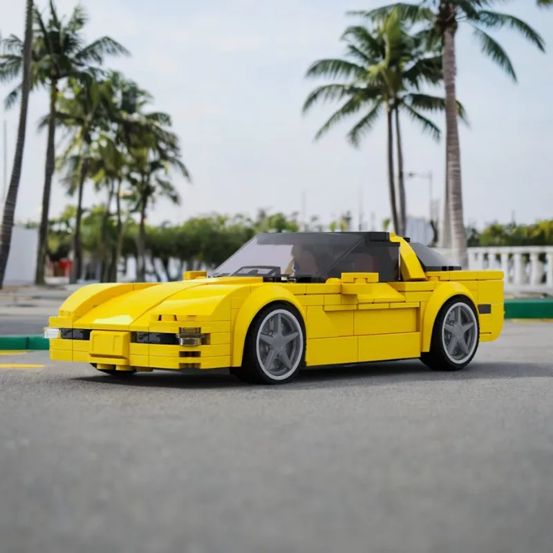 

300 шт. Moc Speed Champions Chevroletes Corvetteses C5 строительные блоки развивающие игрушки для детей творческий подарок на день рождения