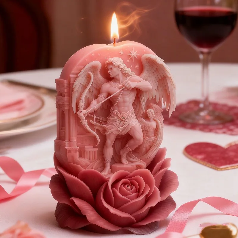 Cupid Angel Warrior Candle Silicone Mold Relief Cupid's Arrow Warrior Candle Mold DIY Handmade Aromatherapy Gypsum Soap Mould