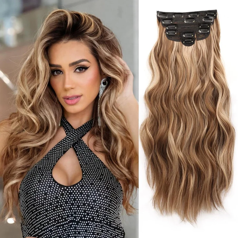 

Набор удлинителей Phantom Wave 20 дюймов — 6 невесовых невидимых зажимов для салона — влажный объем призрака