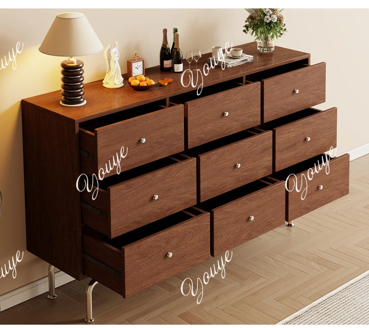 Vintage Vintage Style Chest Of Drawers, Living Room, Wall-against Bedroom, Bedside Drawer, Storage Bauhaus Entryway, Sideboard S