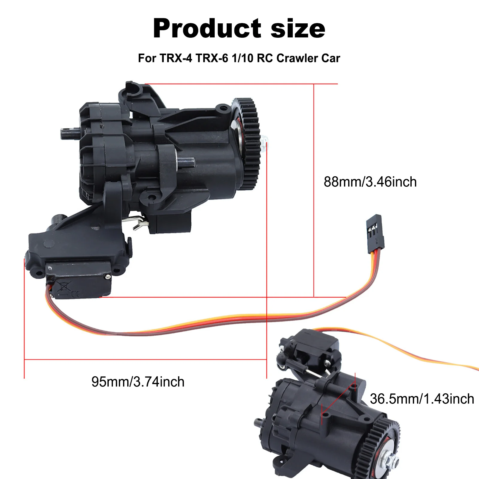 2 Speed Transmission Gearbox With Servo For 1/10 RC Crawler TRAXXAS TRX4 TRX6