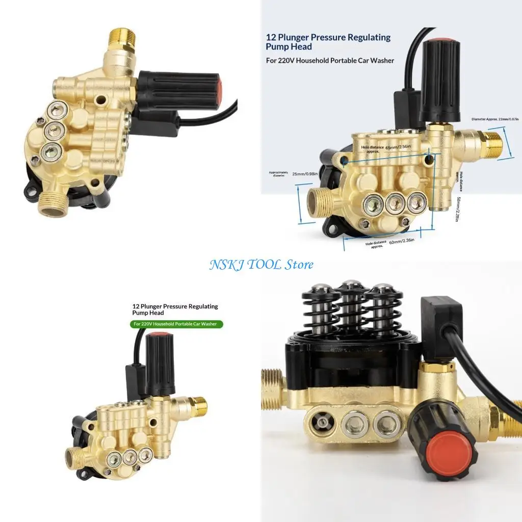 L8RC Easyly Install Brass Pump Head with Various Car Washers Water Saving Time
