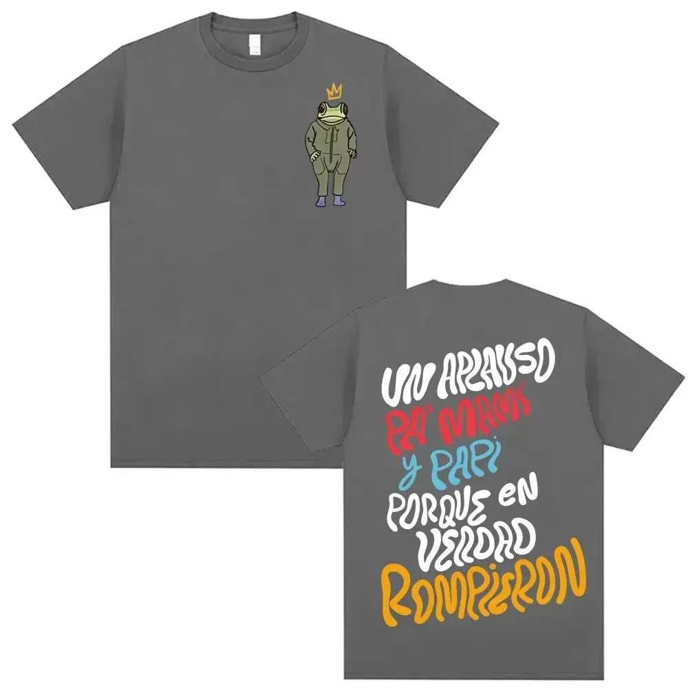 Hot Selling Bad Bunny Poster Print T-Shirt, Street Hip-Hop Fashion Cotton Summer New Loose Casual Plus Size Tops