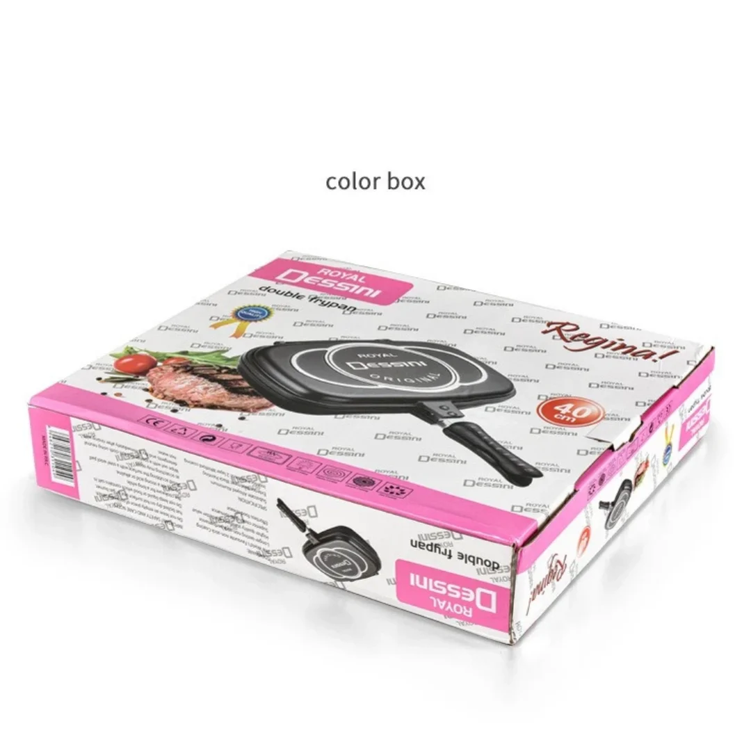 مقلاة GIYOCA على الوجهين، مقلاة شواء 32/36/40 سم، مقلاة شواء للطهي ذات ضغط مزدوج، وعاء شواء محمول للمنزل #6