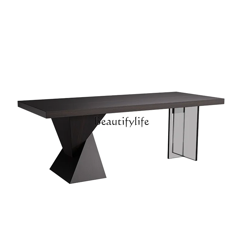 

Italian minimalist light luxury desk office acrylic modern minimalist black computer desk