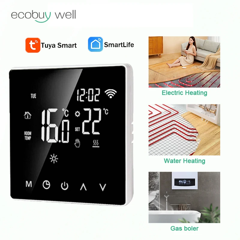Tuya Smart Wifi Thermostat Floor Heating Room Thermostat Underfloor Heating Wifi Connected Thermostat 220V Goolge Home Alexa