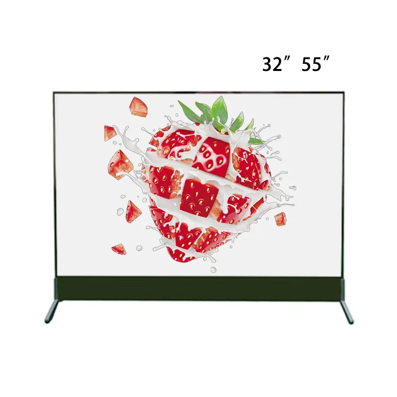 شاشة شفافة مزدوجة الجوانب مخصصة عالية الوضوح شاشة زجاجية كاملة الألوان على الوجهين شاشة LED مخصصة