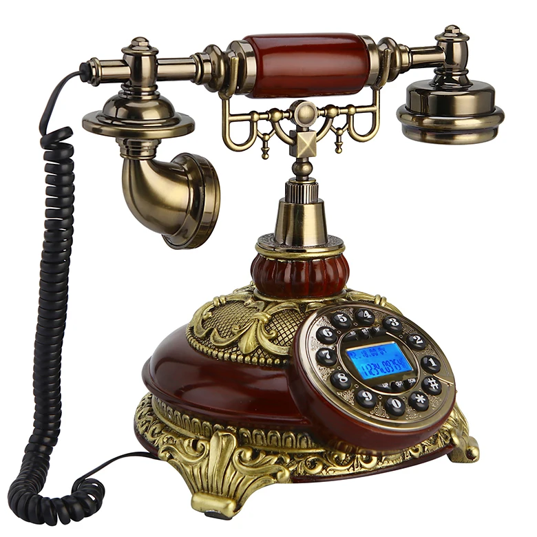 Retro Landline Phone Antique Home House Office Hotel Fixed Telephone Corded Vintage Table Decoration Functional Gift Red White