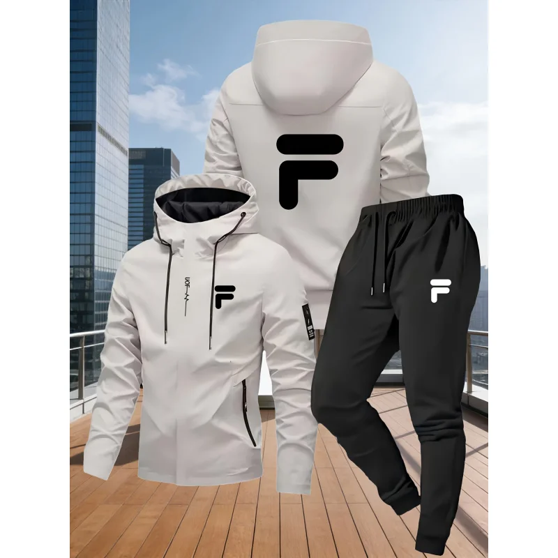 

Мужской комплект для активного отдыха: быстросохнущая полиэстеровая куртка + прочные брюки, ветрозащитный и дышащий двухсоставной комплект для походов