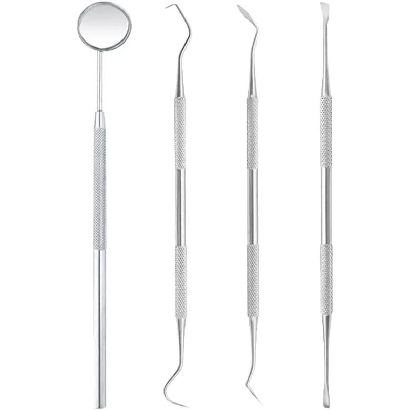 3-teiliges Dentalinstrumentenset aus Edelstahl 304 – Schaber + Spiegel + Sonde für die Zahnreinigung und -chirurgie