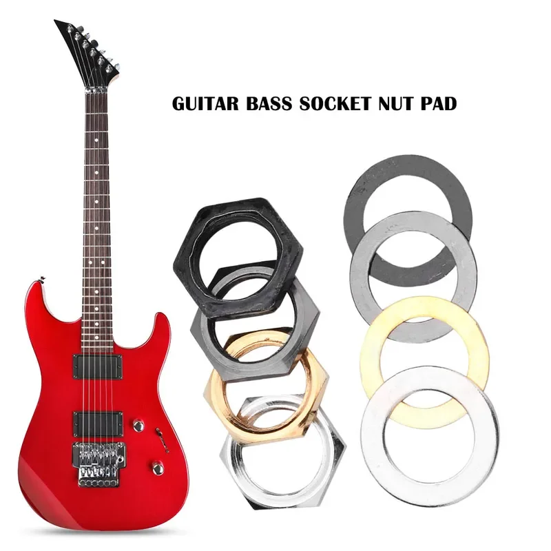 

inch Guitar Bass Socket Nut Gasket Electric Box Guitar Jack Connector Washer Nuts Set Musical Instruments Accessories