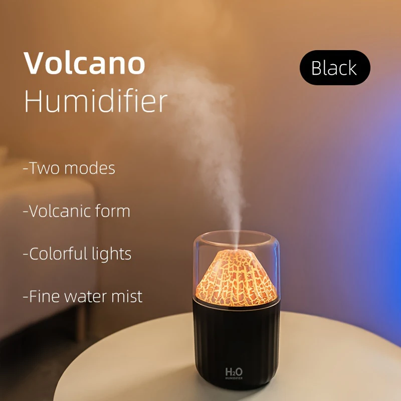 Volcano air purifier Humidifier Home Bedroom Colorful Atmosphere Light Aromatherapy Machine Small Desktop Flame Humidifier