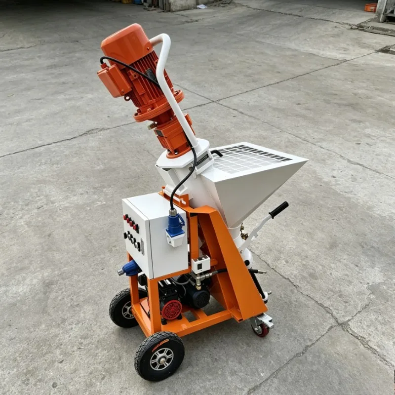 220V Automatic Dry Powder Gypsum Spraying Machine Crack Resistant Mortar Fireproof Coating Self Leveling Machine CE Certified