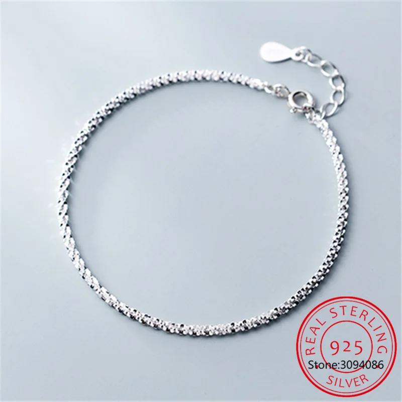 

100% 925 Sterling Silver Snake Chain Pearls Anklets For Women Fashion Silver 925 Jewelry Wholesale DA387