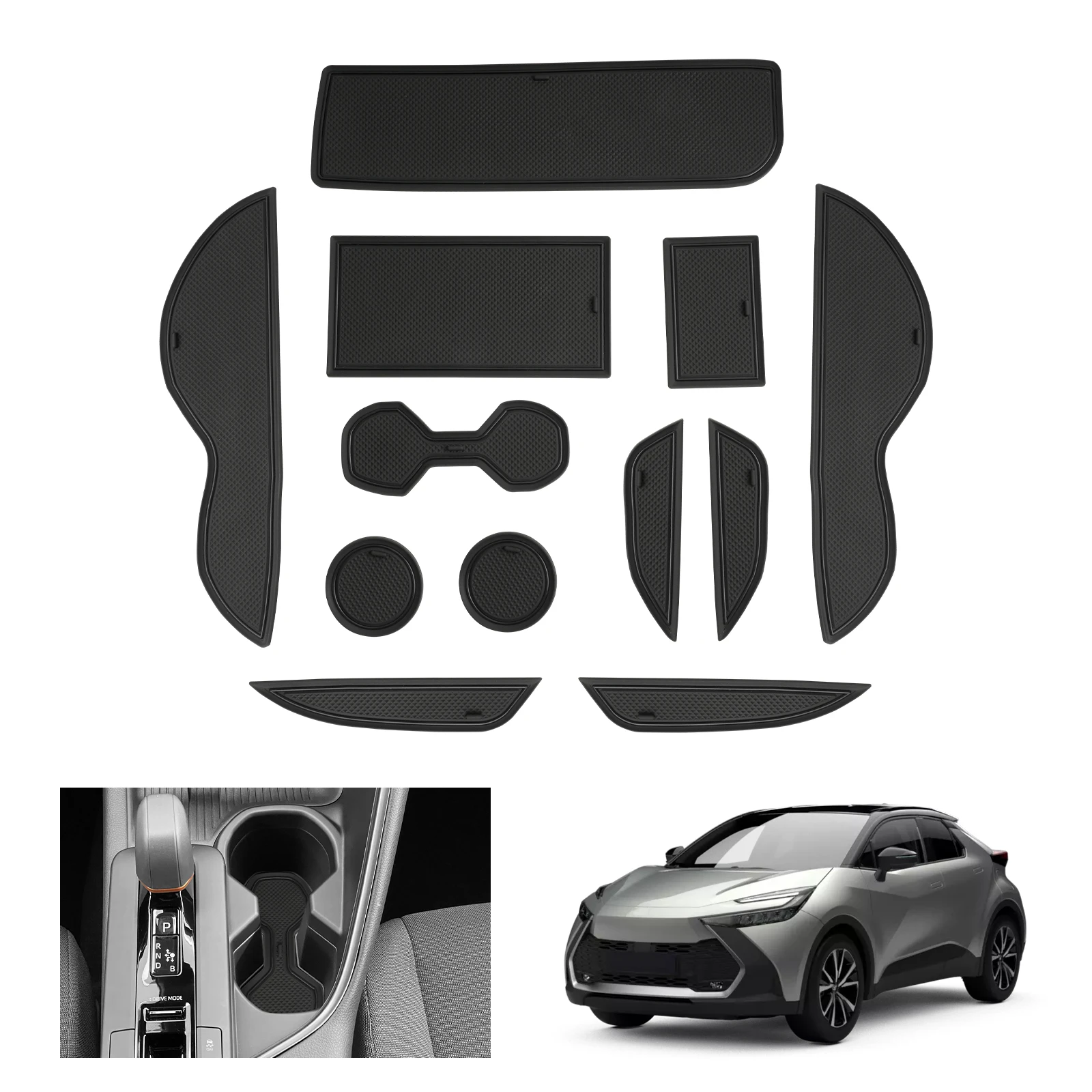 RUIYA do Toyota C-HR Hybrid 2024 2025 Dywanik do drzwi samochodowych Antypoślizgowa nakładka na szczelinę Auto Interior Toyota C-HR 2024 Akcesoria