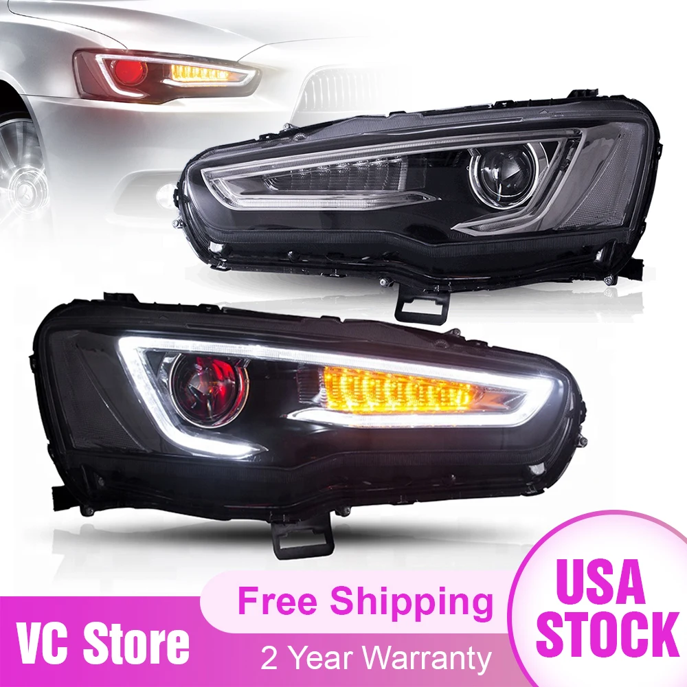 

Auto Headlights For Mitsubishi Lancer EVO X 2008-2017 Red Demon Eyes Projector Audi Style Car Accessories LED Lamps Assembly