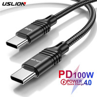 USLION 100W USB C To Type C Cable For Macbook Pro USB-C PD Fast Charging Charger Cable Data Cord For Samsung Xiaomi Type-C Cable